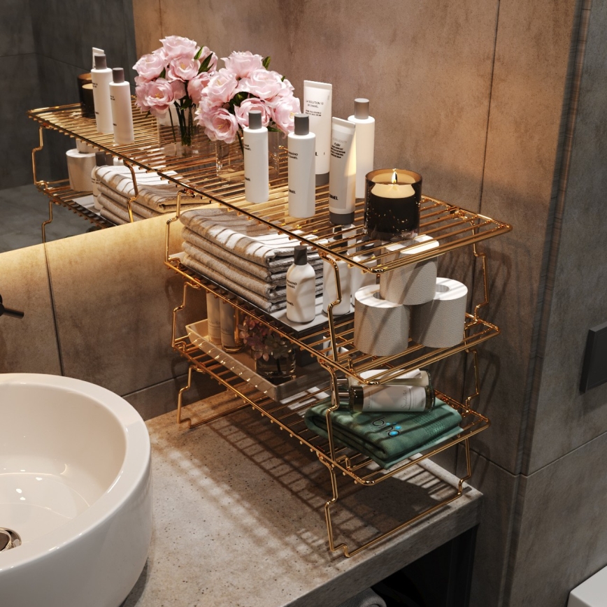 Organizzatore per scaffali 42x19 cm oro