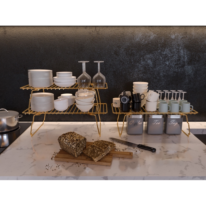 Organizzatore per scaffali 42x19 cm oro