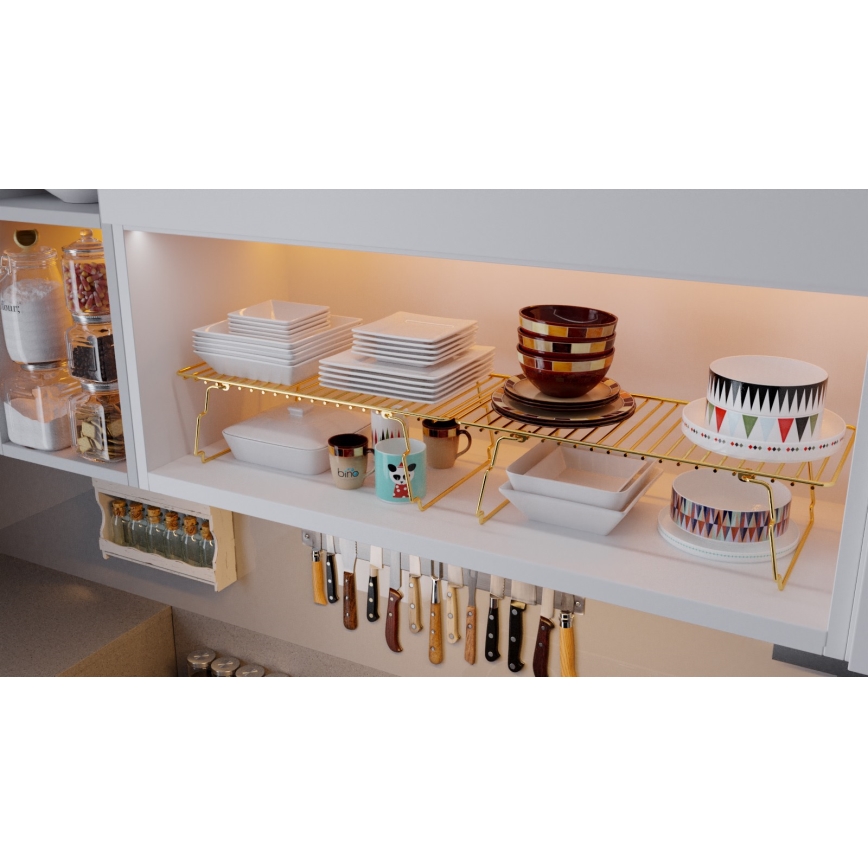 Organizzatore per scaffali 42x19 cm oro