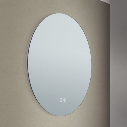 LED Bagno heated muro specchio con un retroilluminazione FOCUS LED/18W/230V 3000/4200/6000K diametro 45 cm IP44