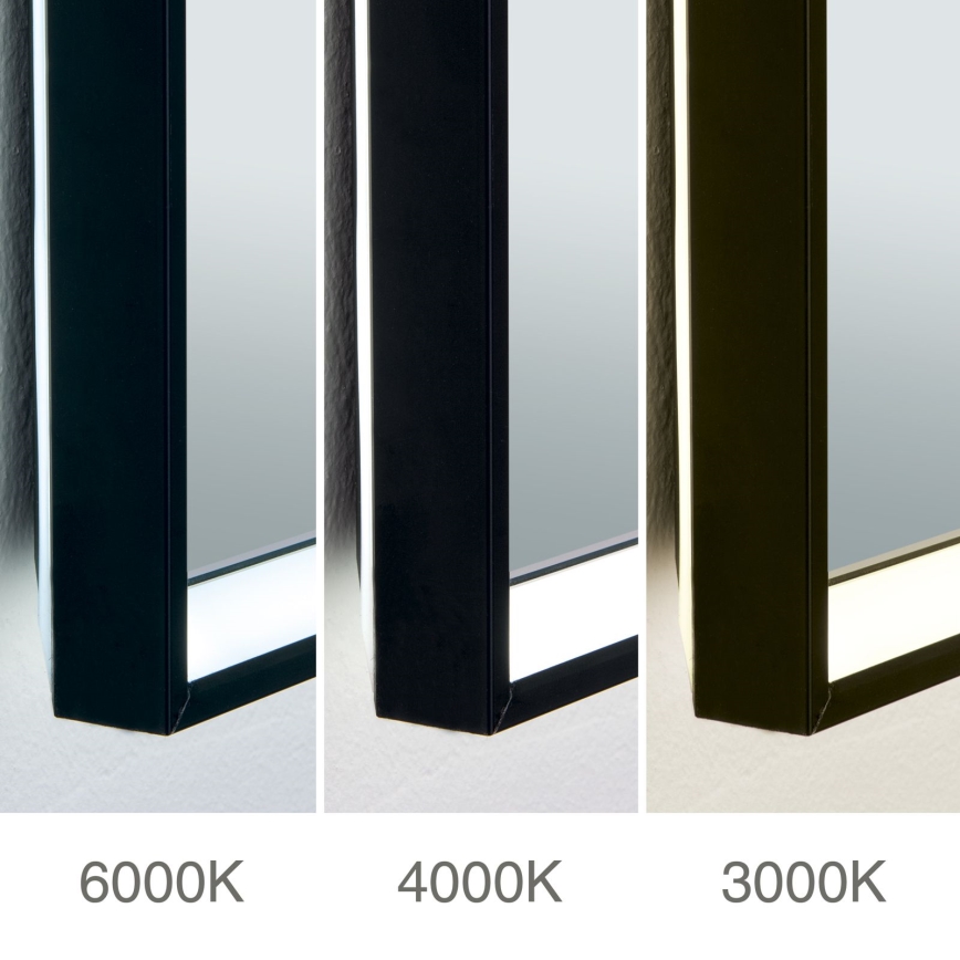 Specchio da bagno riscaldato a parete con retroilluminazione LED FRAME/48W/230V 3000/4000/6000K 60x45 cm IP44