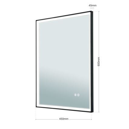 Specchio da bagno riscaldato a parete con retroilluminazione LED FRAME/48W/230V 3000/4000/6000K 60x45 cm IP44