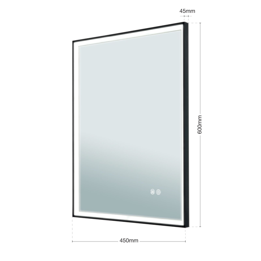 Specchio da bagno riscaldato a parete con retroilluminazione LED FRAME/48W/230V 3000/4000/6000K 60x45 cm IP44