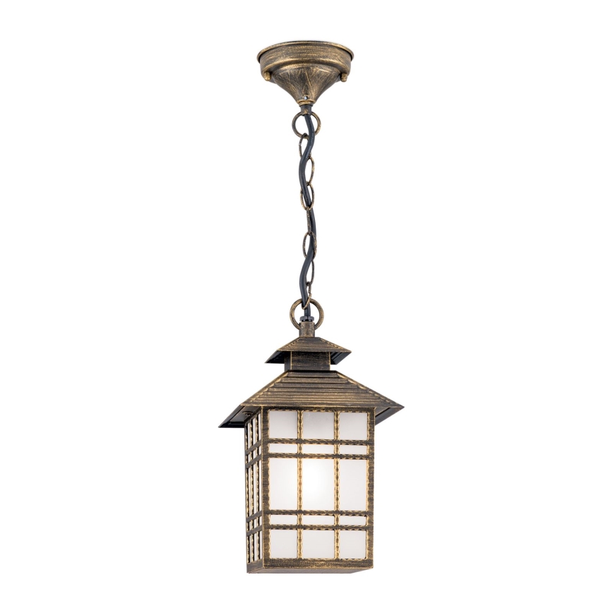 Lampada a sospensione da esterno KIKO 1xE27/11W/230V IP44 bronzo/patina
