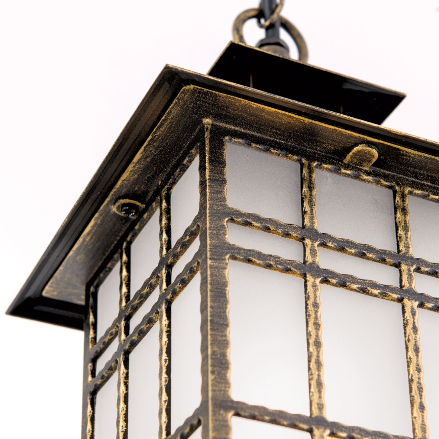 Lampada a sospensione da esterno KIKO 1xE27/11W/230V IP44 bronzo/patina