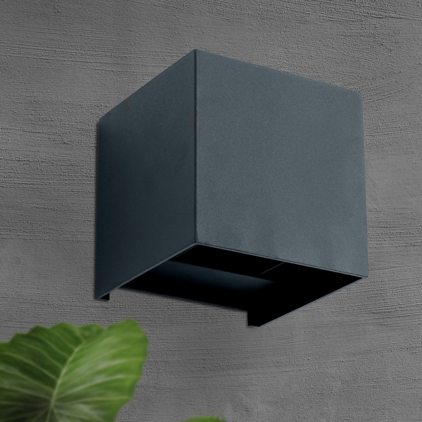 Applique a LED da esterno CUBE 2xLED/3W/230V IP54 antracite