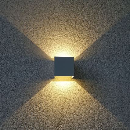 Applique a LED da esterno CUBE 2xLED/3W/230V IP54 bianco