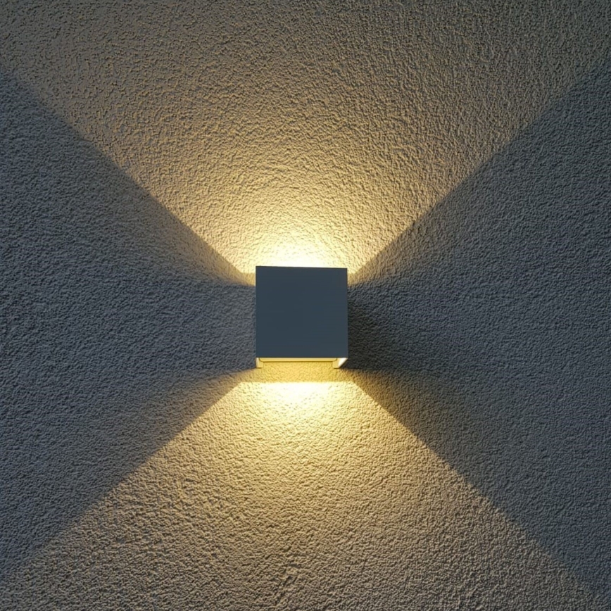 Applique a LED da esterno CUBE 2xLED/3W/230V IP54 bianco