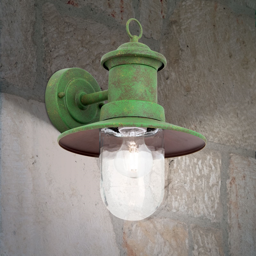 Applique da esterno LEONIE 1xE27/60W/230V IP44 verde