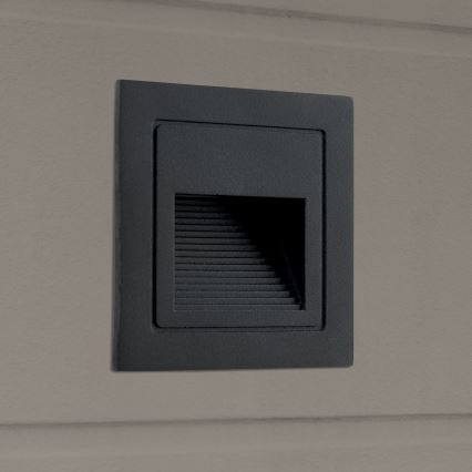 LED Lampada da incasso LORO LED/2W/230V IP65 nero