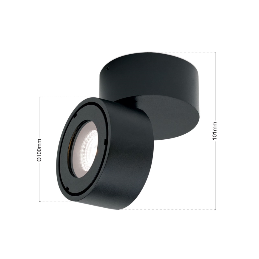 LED Dimmerabile bagno Luce Spot HARVEY LED/15W/230V IP65 nero