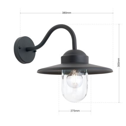 Applique da esterno EDWARD 1xE27/60W/230V IP44 nero