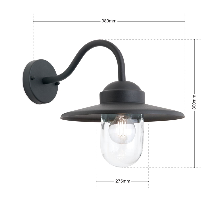 Applique da esterno EDWARD 1xE27/60W/230V IP44 nero