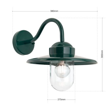 Applique da esterno EDWARD 1xE27/60W/230V IP44 verde