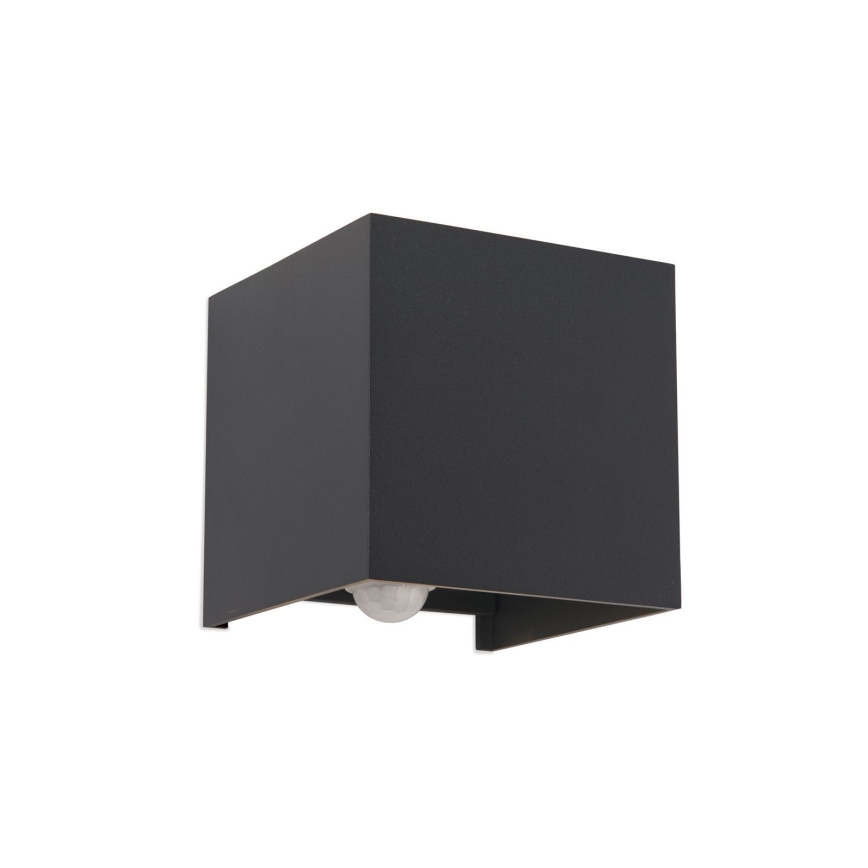 Lampada da parete LED da esterno con sensore di movimento e crepuscolare CUBE-S LED/13W/230V IP54 antracite