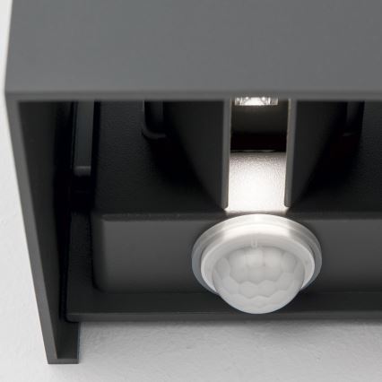 Lampada da parete LED da esterno con sensore di movimento e crepuscolare CUBE-S LED/13W/230V IP54 antracite