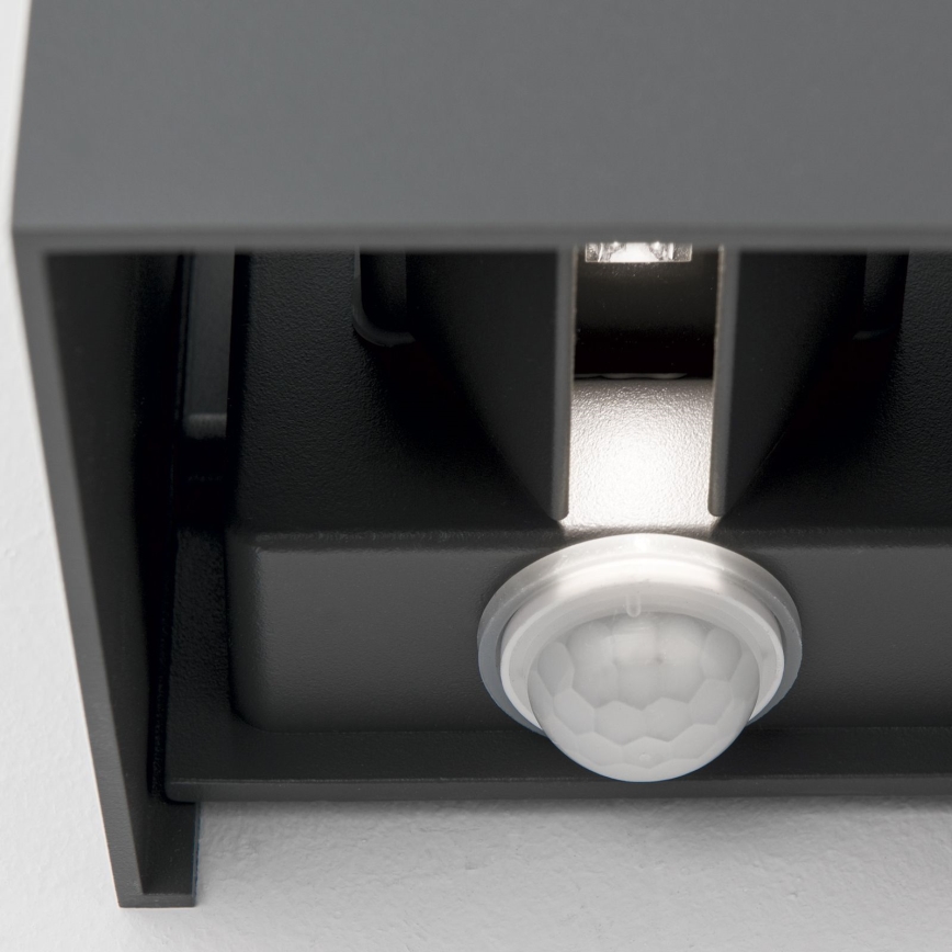 Lampada da parete LED da esterno con sensore di movimento e crepuscolare CUBE-S LED/13W/230V IP54 antracite