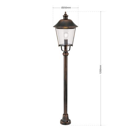 Lampada da esterno KENZO 1xE27/100W/230V IP44 bronzo/patina