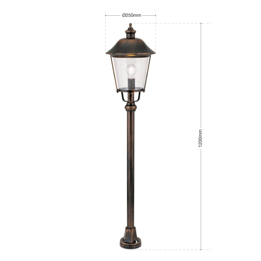 Lampada da esterno KENZO 1xE27/100W/230V IP44 bronzo/patina