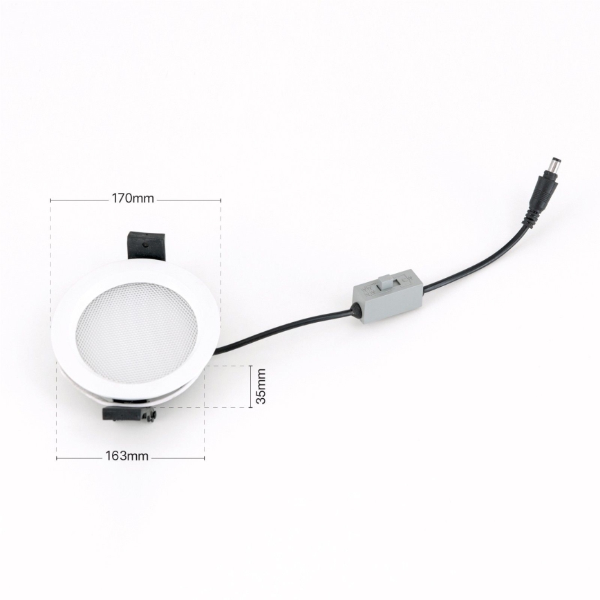 Plafoniera da incasso per bagno dimmerabile a LED OFFICE LED/25W/230V 3000/4000/6000K Ø 17 cm UGR19 IP44 bianco