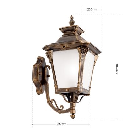 Lampada da parete per esterni AIKO 1xE27/60W/230V IP23 bronzo/patina