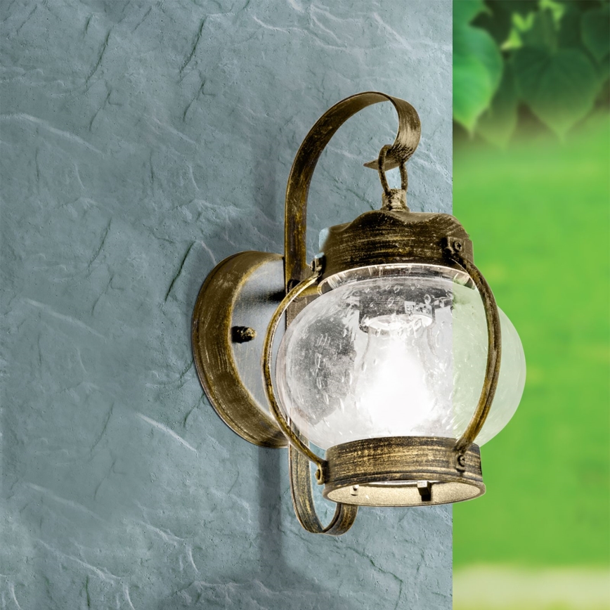Lampada da parete per esterni TAVERNA 1xE27/60W/230V IP23 bronzo/patina