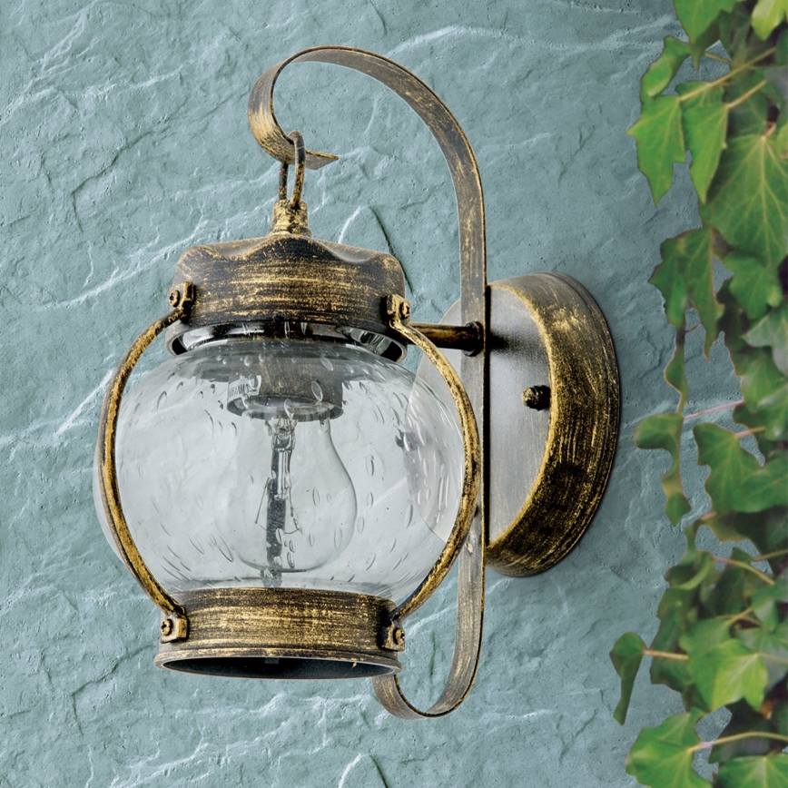 Lampada da parete per esterni TAVERNA 1xE27/60W/230V IP23 bronzo/patina