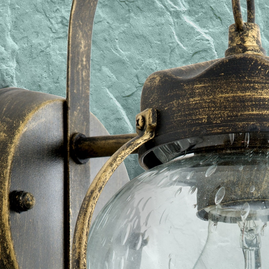Lampada da parete per esterni TAVERNA 1xE27/60W/230V IP23 bronzo/patina