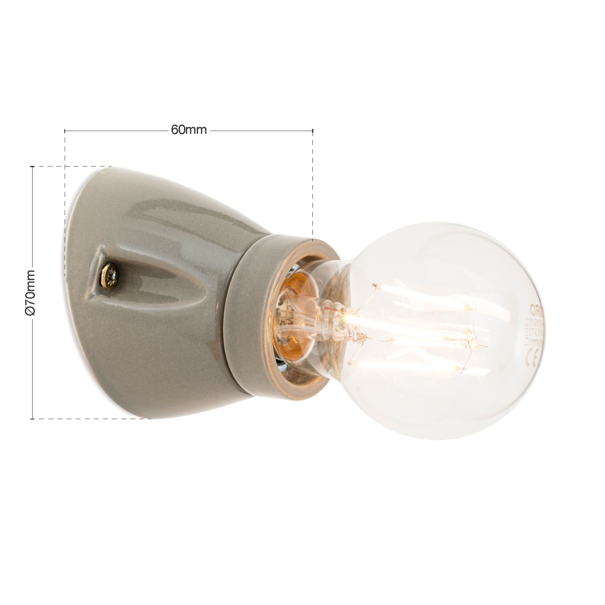 Lampada da parete FROST 1xE27/60W/230V grigia