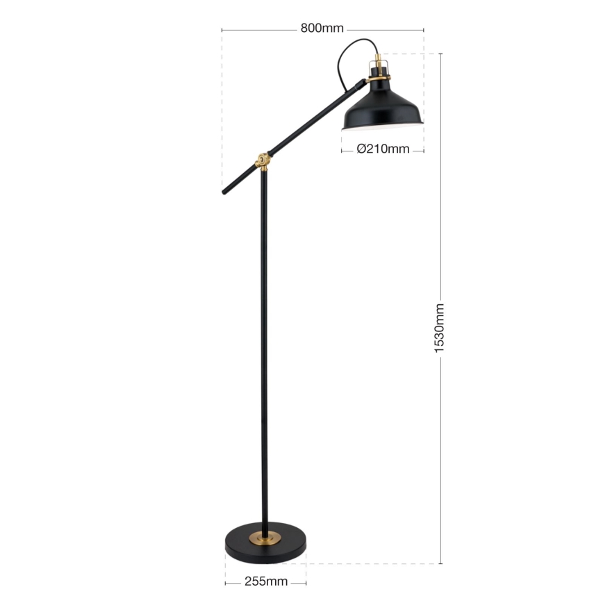 Lampada con piedistallo SCHILLER 1xE27/40W/230V nero/bronzo
