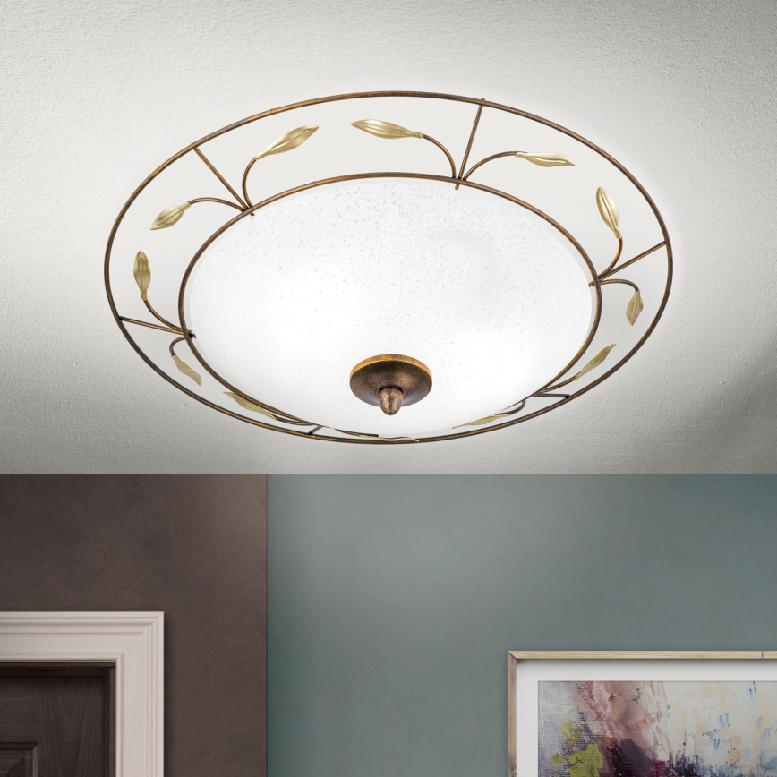 Plafoniera LUCA 2xE14/40W/230V diametro 40 cm bronzo/patina