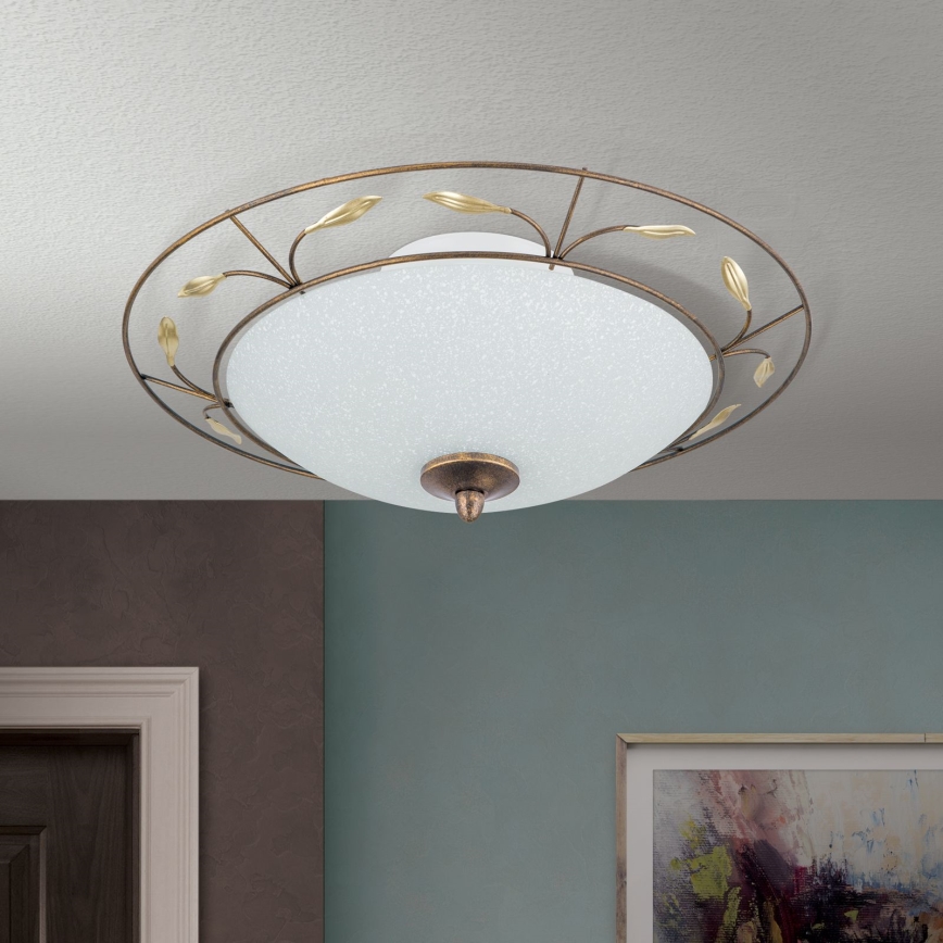 Plafoniera LUCA 2xE14/40W/230V diametro 40 cm bronzo/patina