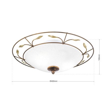 Plafoniera LUCA 2xE14/40W/230V diametro 40 cm bronzo/patina