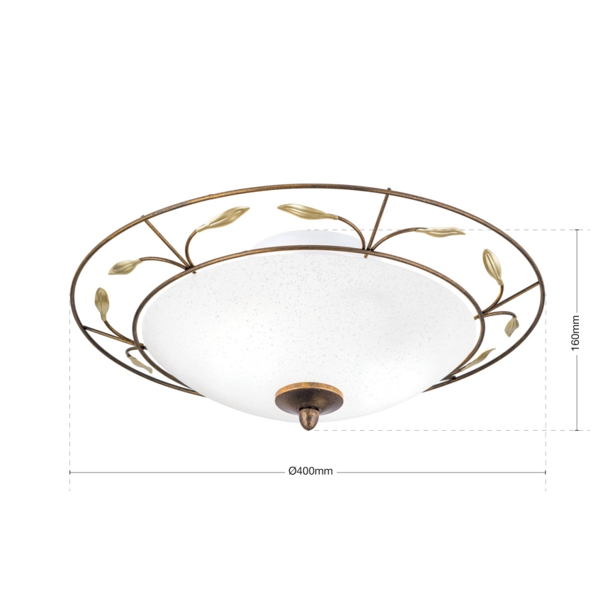 Plafoniera LUCA 2xE14/40W/230V diametro 40 cm bronzo/patina