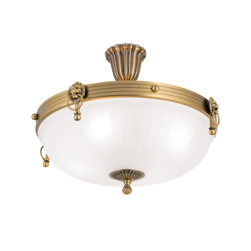 Lampadario a plafone ROCCA 4xE27/60W/230V diametro 43 cm bronzo/bianco