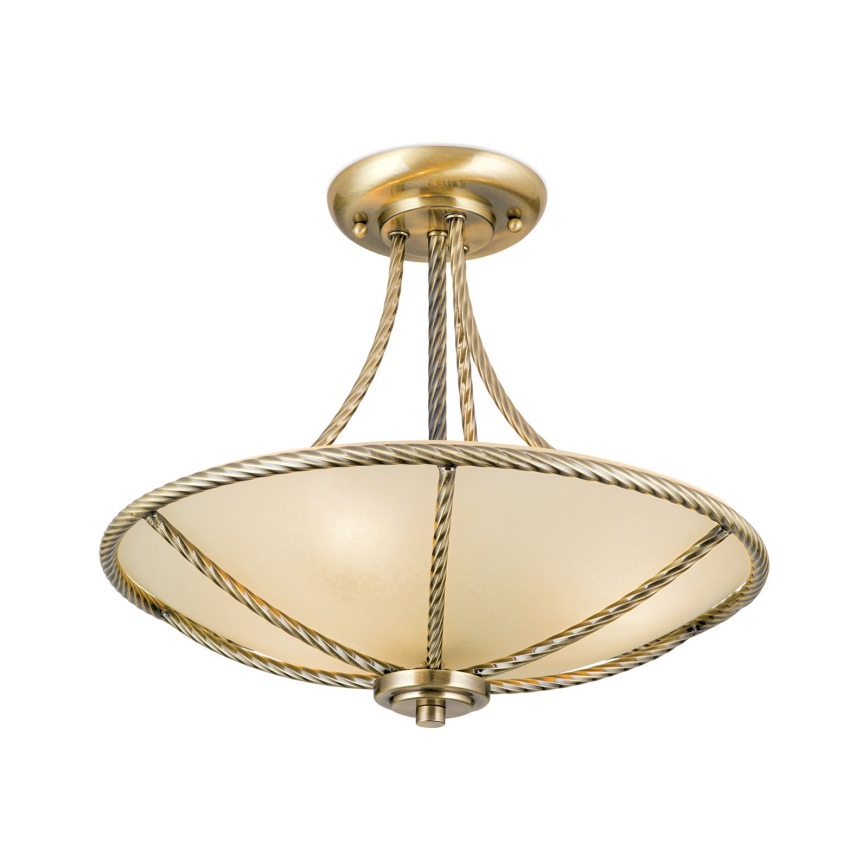 Lampadario a sospensione con supporto rigido MAURO 3xE27/60W/230V diametro 42 cm bronzo