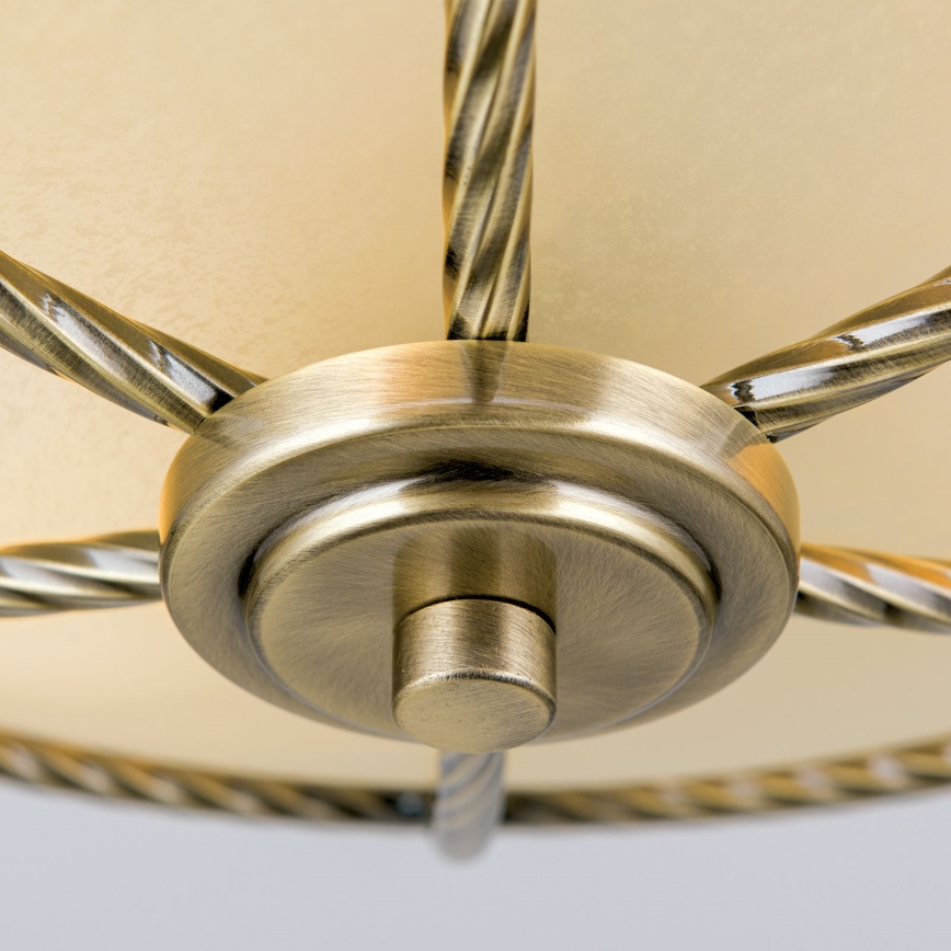 Lampadario a sospensione con supporto rigido MAURO 3xE27/60W/230V diametro 42 cm bronzo