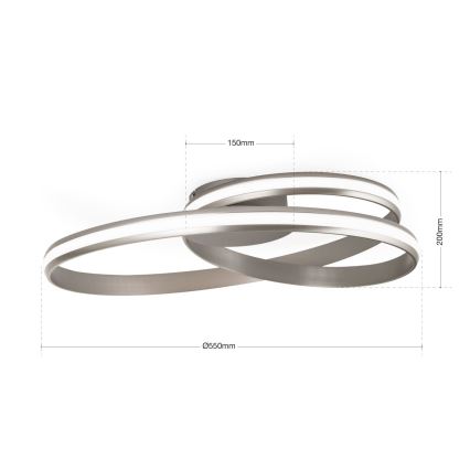 Plafoniera LED dimmerabile CIRCUS LED/30W/230V argento