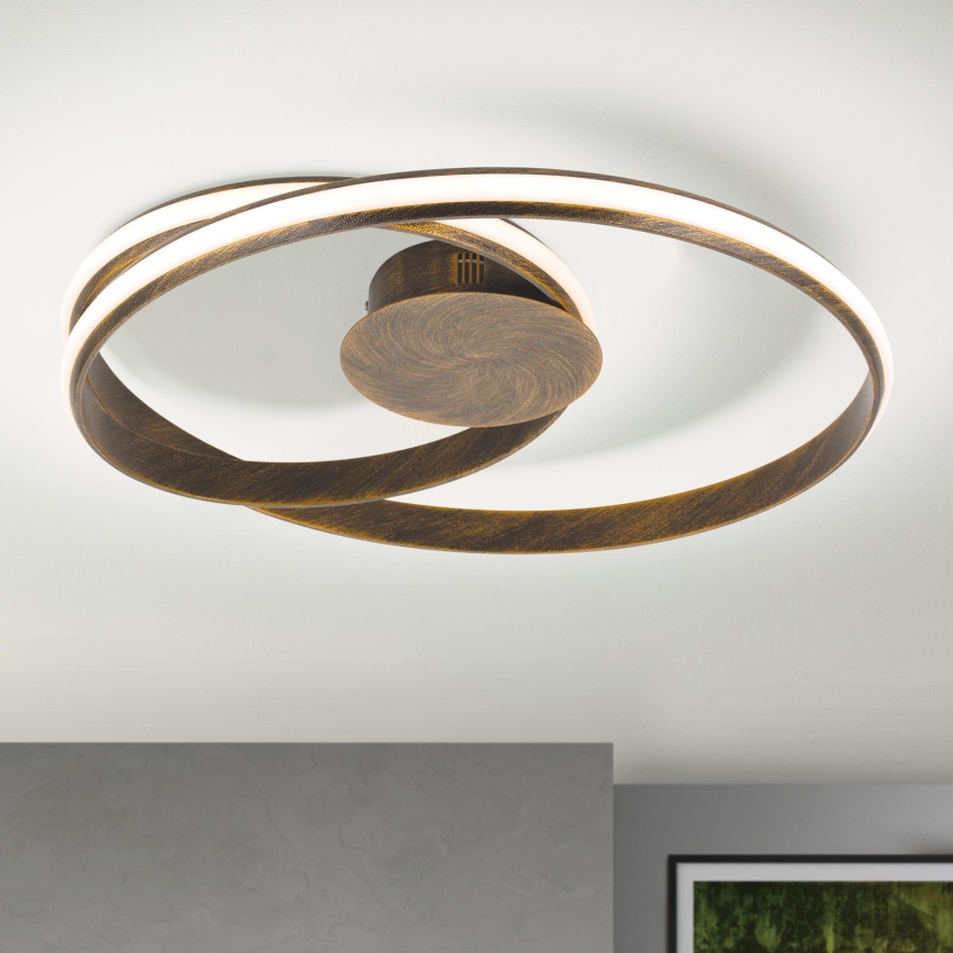 Plafoniera LED dimmerabile CIRCUS LED/30W/230V marrone/patina