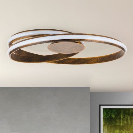 Plafoniera LED dimmerabile CIRCUS LED/30W/230V marrone/patina