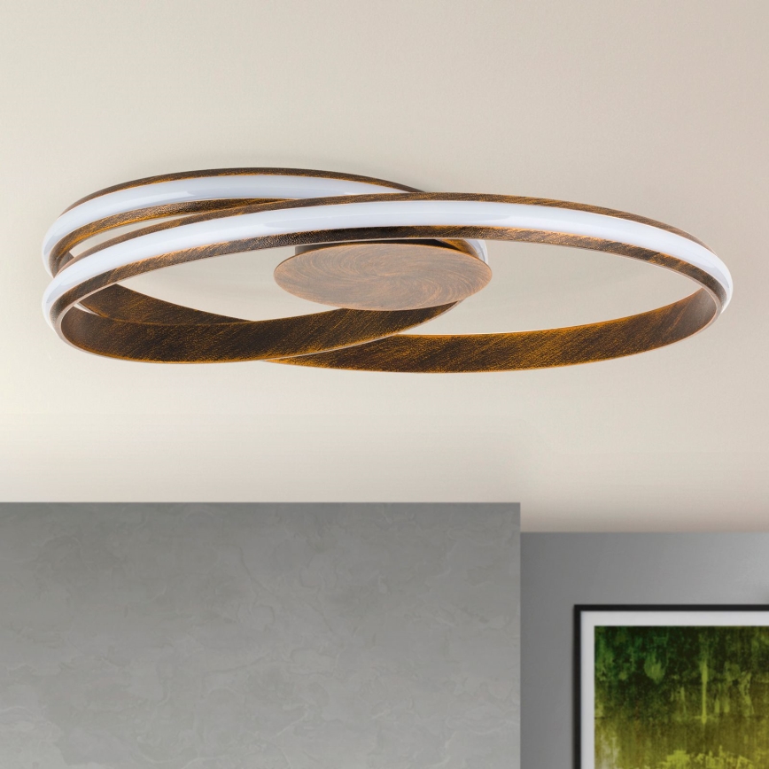 Plafoniera LED dimmerabile CIRCUS LED/30W/230V marrone/patina