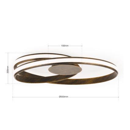 Plafoniera LED dimmerabile CIRCUS LED/30W/230V marrone/patina