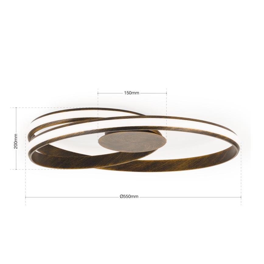 Plafoniera LED dimmerabile CIRCUS LED/30W/230V marrone/patina
