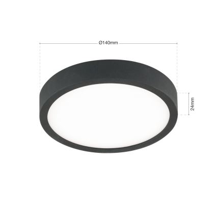 Plafoniera LED BULLY LED/12W/230V diametro 14 cm nero
