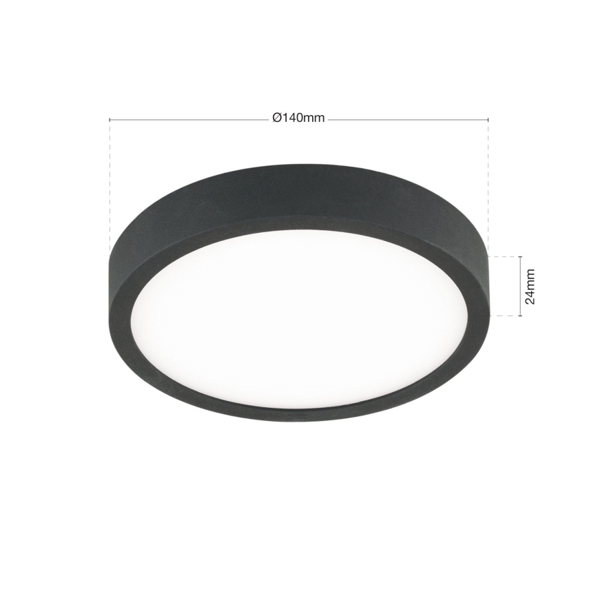 Plafoniera LED BULLY LED/12W/230V diametro 14 cm nero