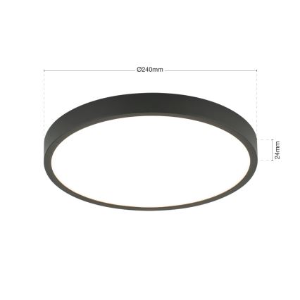Plafoniera LED BULLY LED/24W/230V diametro 24 cm nero
