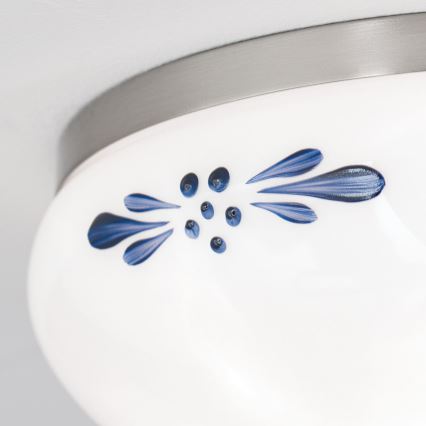 Plafoniera LANDHAUS 1xE27/60W/230V diametro 21 cm cromo opaco/bianco