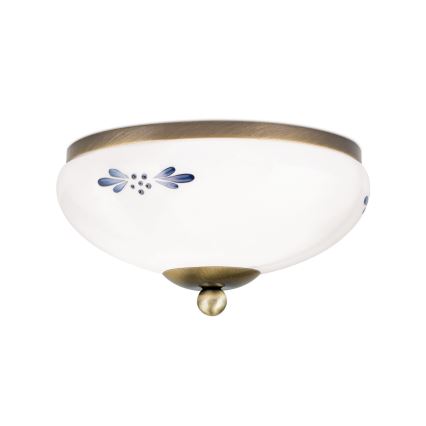 Plafoniera LANDHAUS 1xE27/60W/230V Ø 21 cm bronzo/bianco/blu