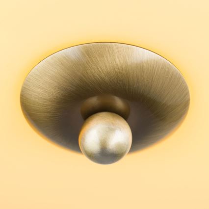 Lampada da soffitto LANDHAUS 2xE27/60W/230V Ø 28 cm ottone/beige/verde