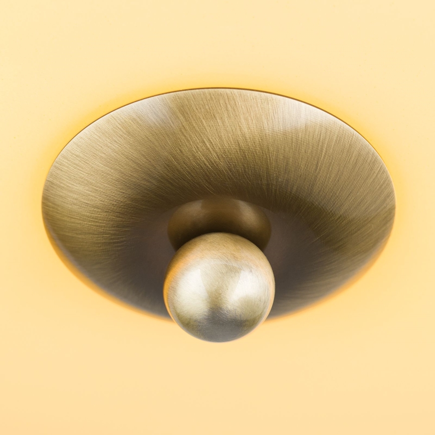 Lampada da soffitto LANDHAUS 2xE27/60W/230V Ø 28 cm ottone/beige/verde